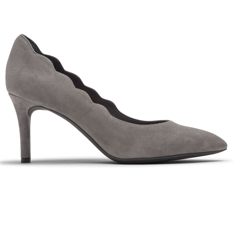 Rockport Womens Heels Grey - Total Motion 75mm Scalloped - UK 956-OHBJXD